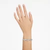 Swarovski Dextera Bangle Mixed Cuts, White, Rhodium Plated