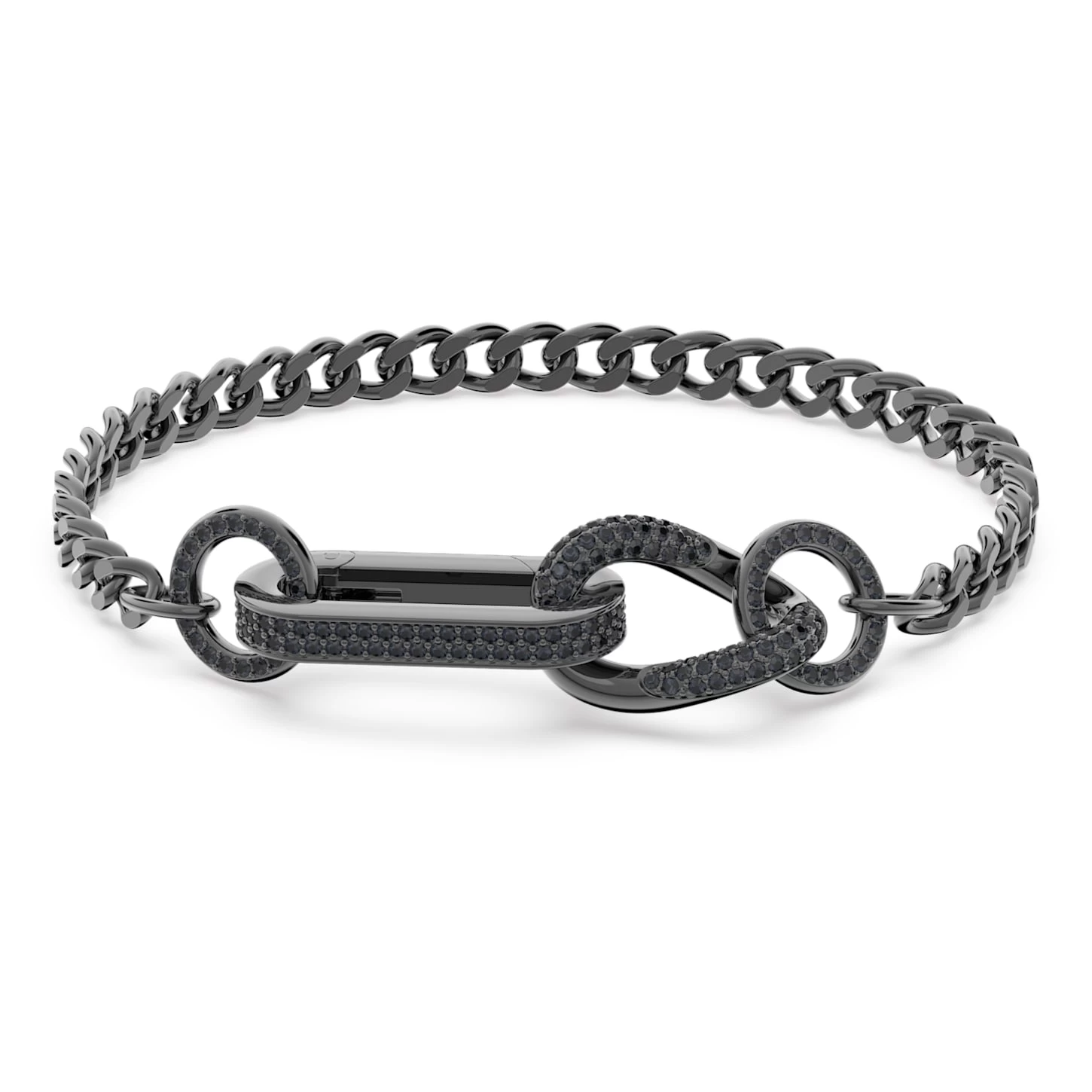 Swarovski Dextera Bracelet Pavé, Mixed Links, Black, Ruthenium Plated - Image 2