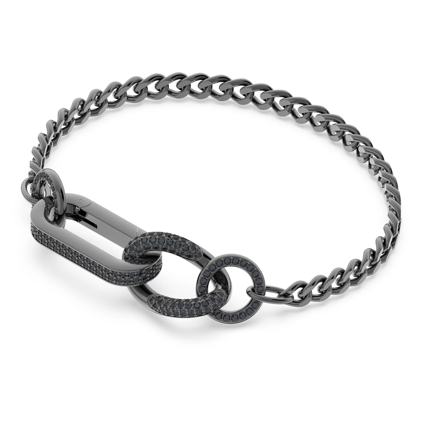 Swarovski Dextera Bracelet Pavé, Mixed Links, Black, Ruthenium Plated - Image 3
