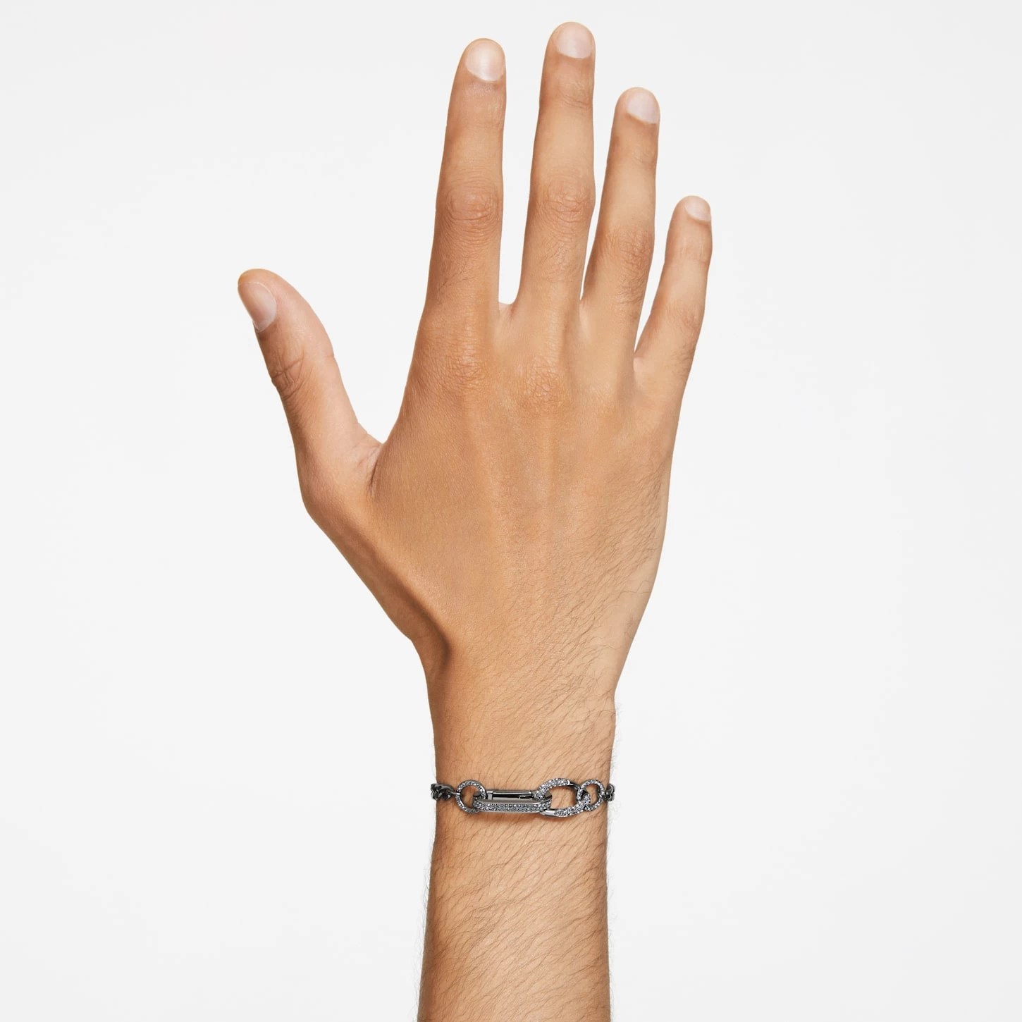 Swarovski Dextera Bracelet Pavé, Mixed Links, Black, Ruthenium Plated - Image 5