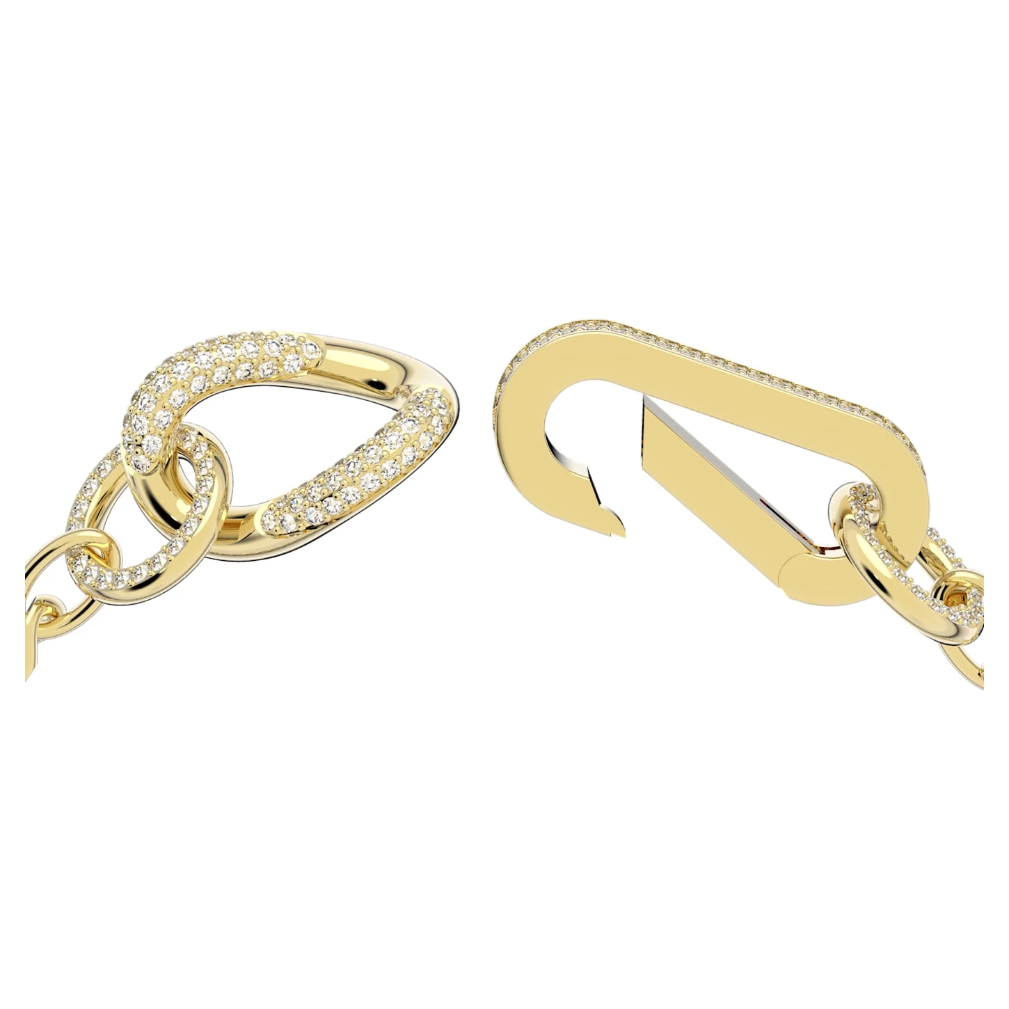 Swarovski Dextera Bracelet Pavé, Mixed Links, White, Gold-tone Plated - Image 4