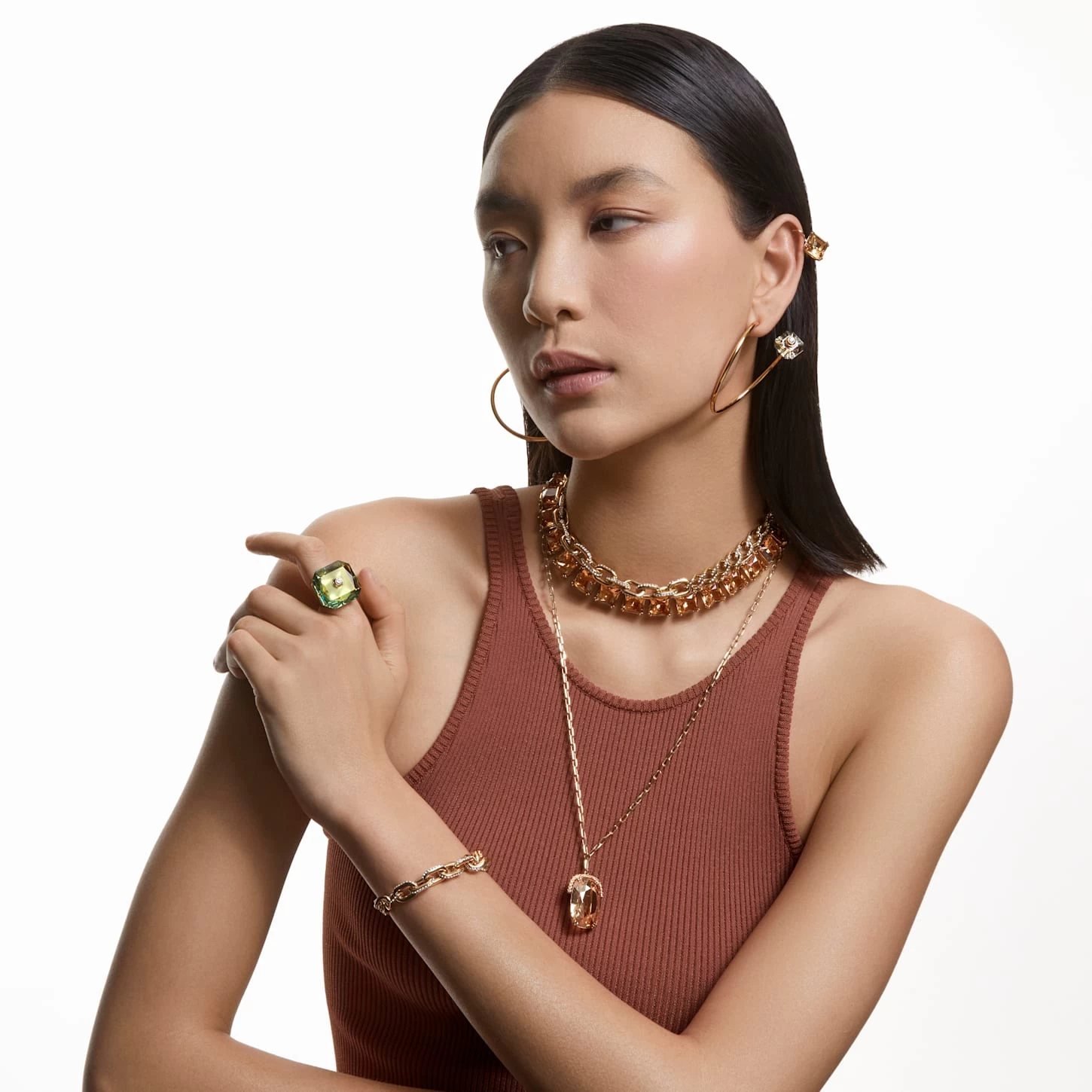 Swarovski Dextera Bracelet Pavé, White, Gold-tone Plated - Image 5