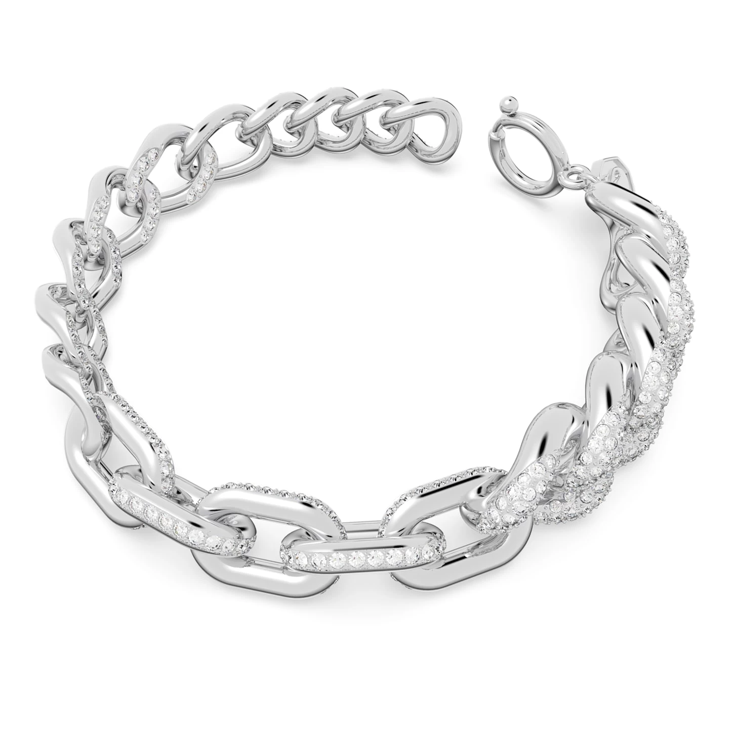 Swarovski Dextera Bracelet Pavé, White, Rhodium Plated - Image 3