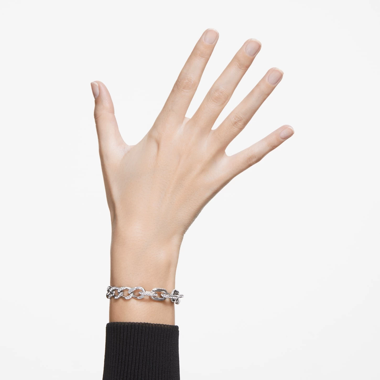 Swarovski Dextera Bracelet Pavé, White, Rhodium Plated