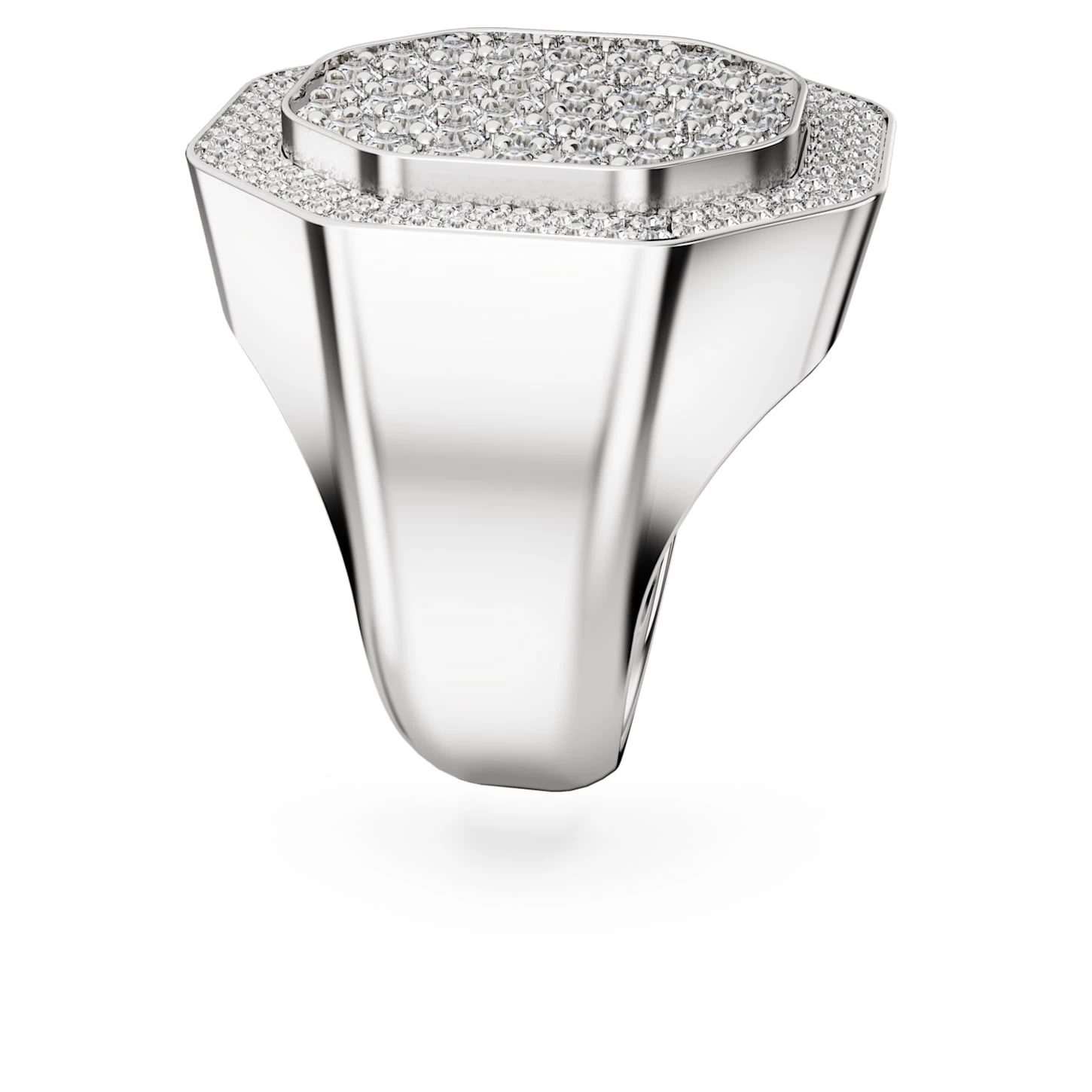 Swarovski Dextera Cocktail Ring Octagon Shape, White, Rhodium Plated - Image 4