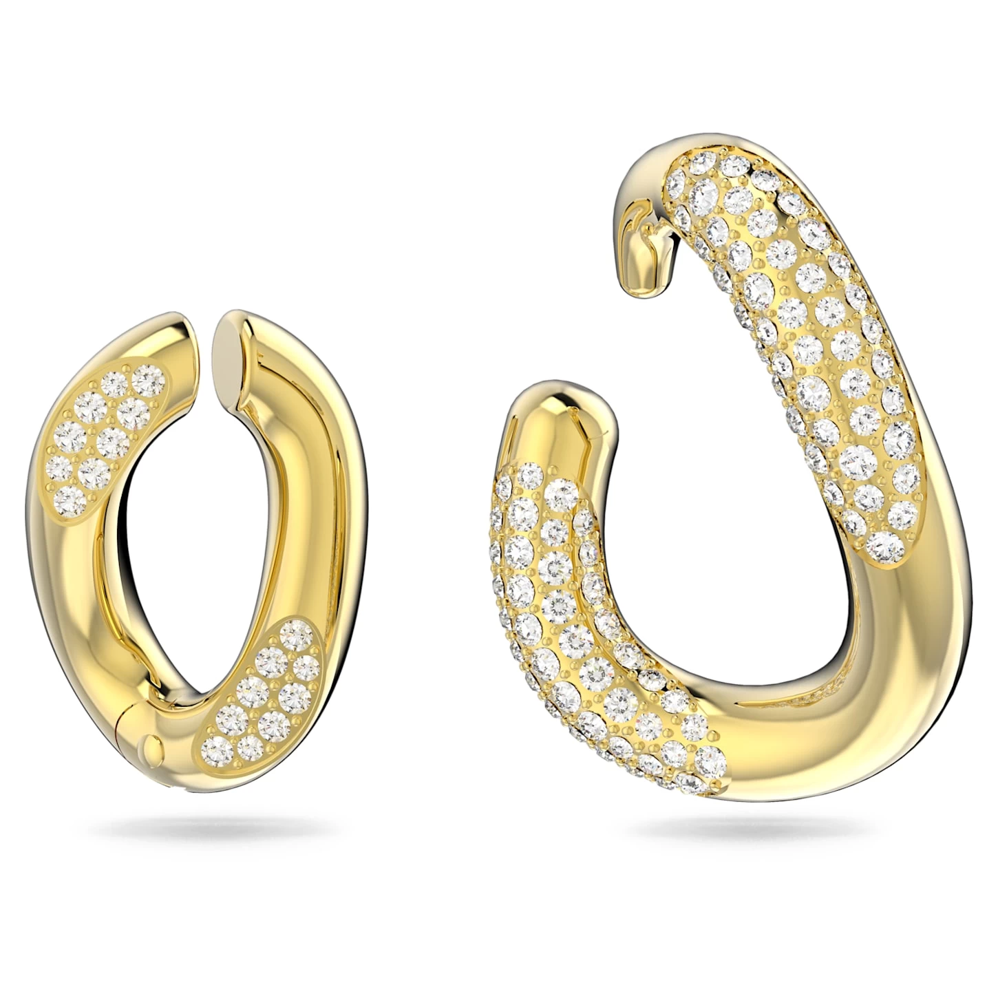 Swarovski Dextera Ear Cuff Set (2), Asymmetrical Design, White, Gold-tone Plated - Image 2