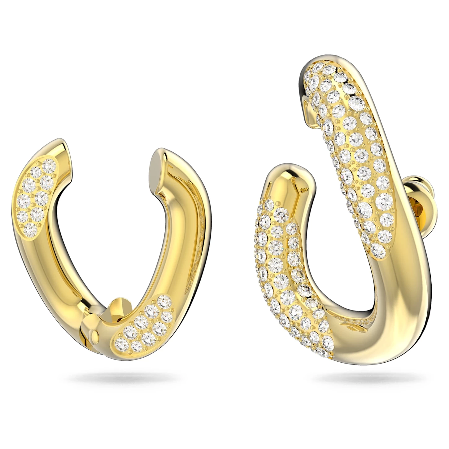 Swarovski Dextera Ear Cuff Set (2), Asymmetrical Design, White, Gold-tone Plated - Image 3