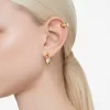 Swarovski Dextera Hoop Earrings With Ear Cuff Set (3), Pear Cut, White, Gold-tone Plated