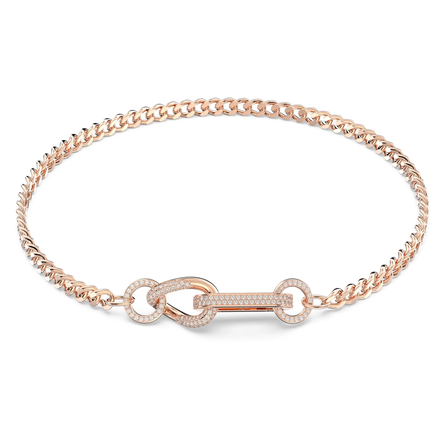 Swarovski Dextera Necklace Pavé, Mixed Links, White, Rose Gold-tone Plated - Image 2