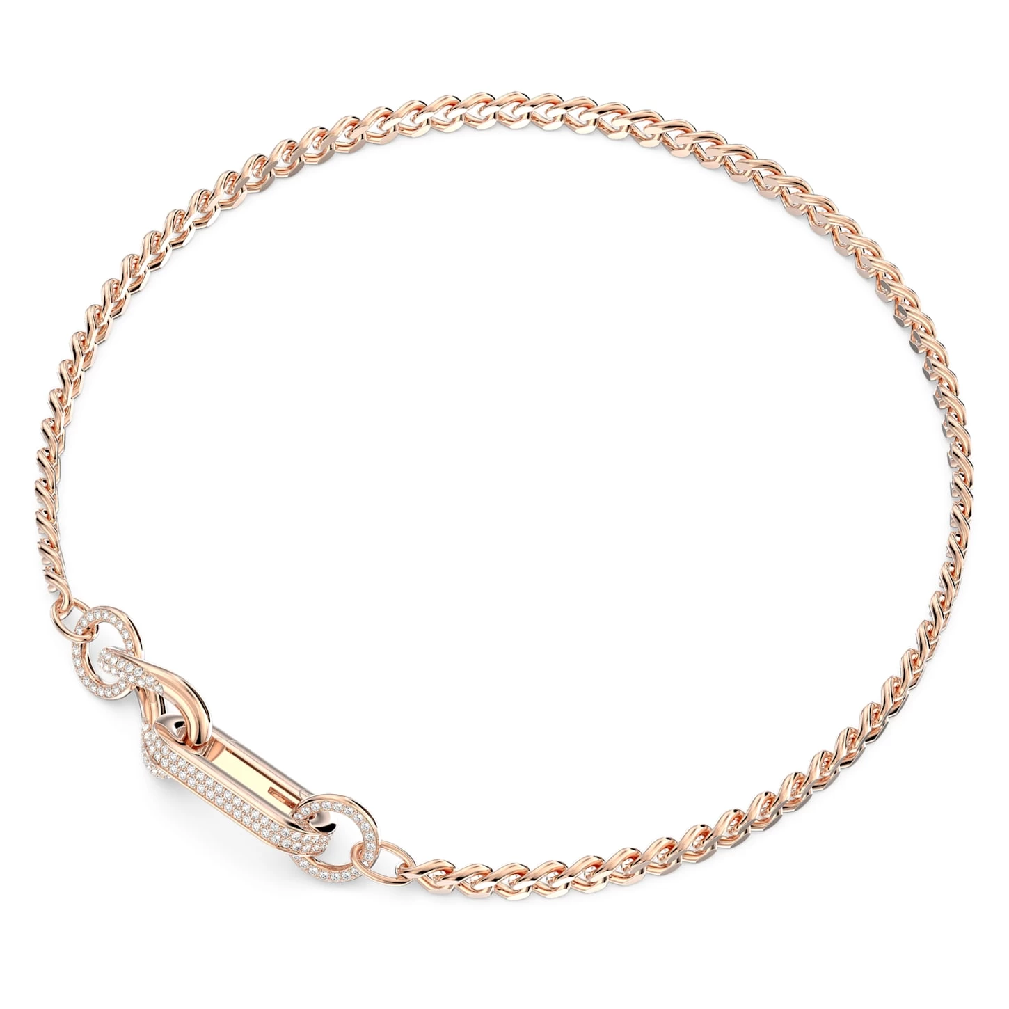 Swarovski Dextera Necklace Pavé, Mixed Links, White, Rose Gold-tone Plated - Image 3