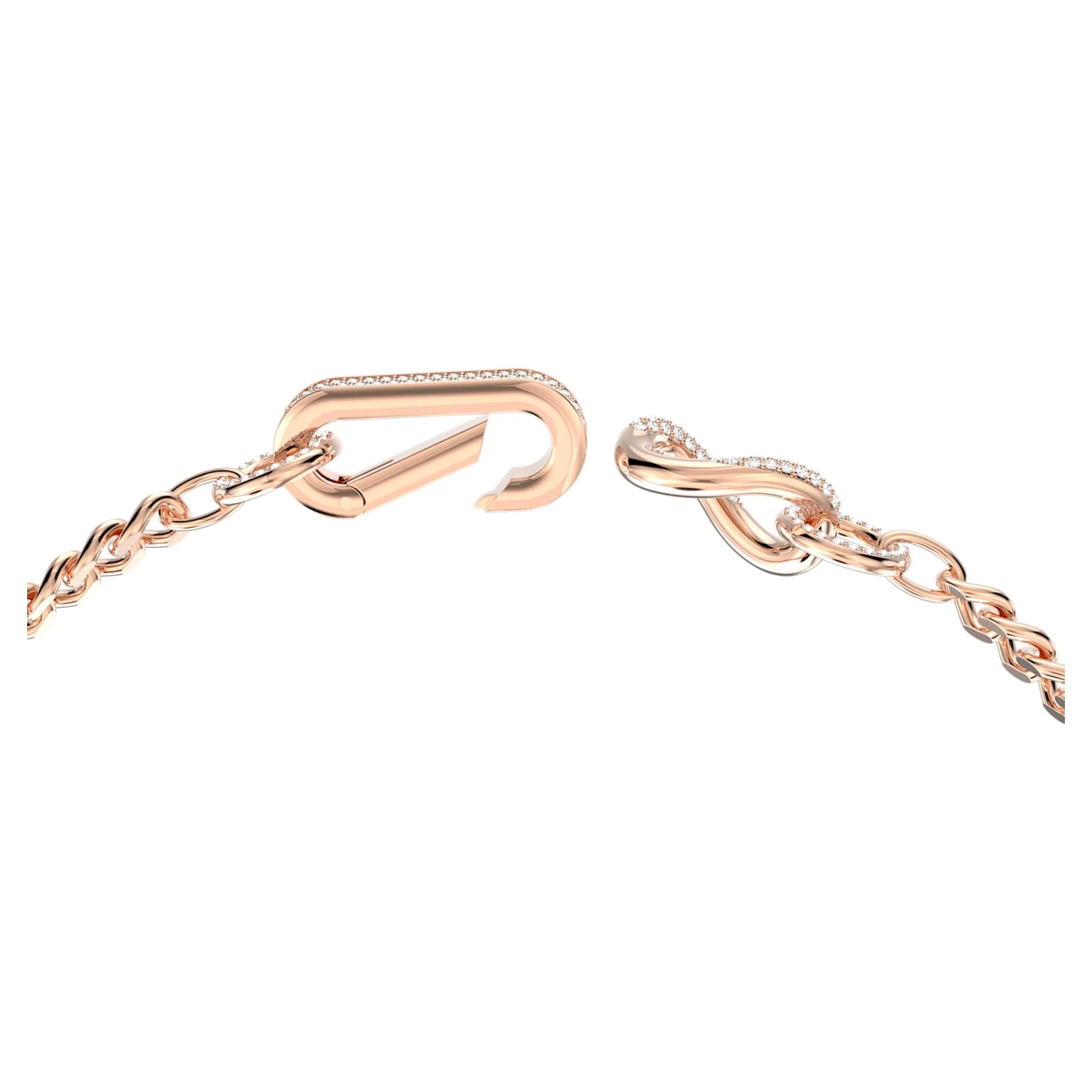 Swarovski Dextera Necklace Pavé, Mixed Links, White, Rose Gold-tone Plated - Image 4