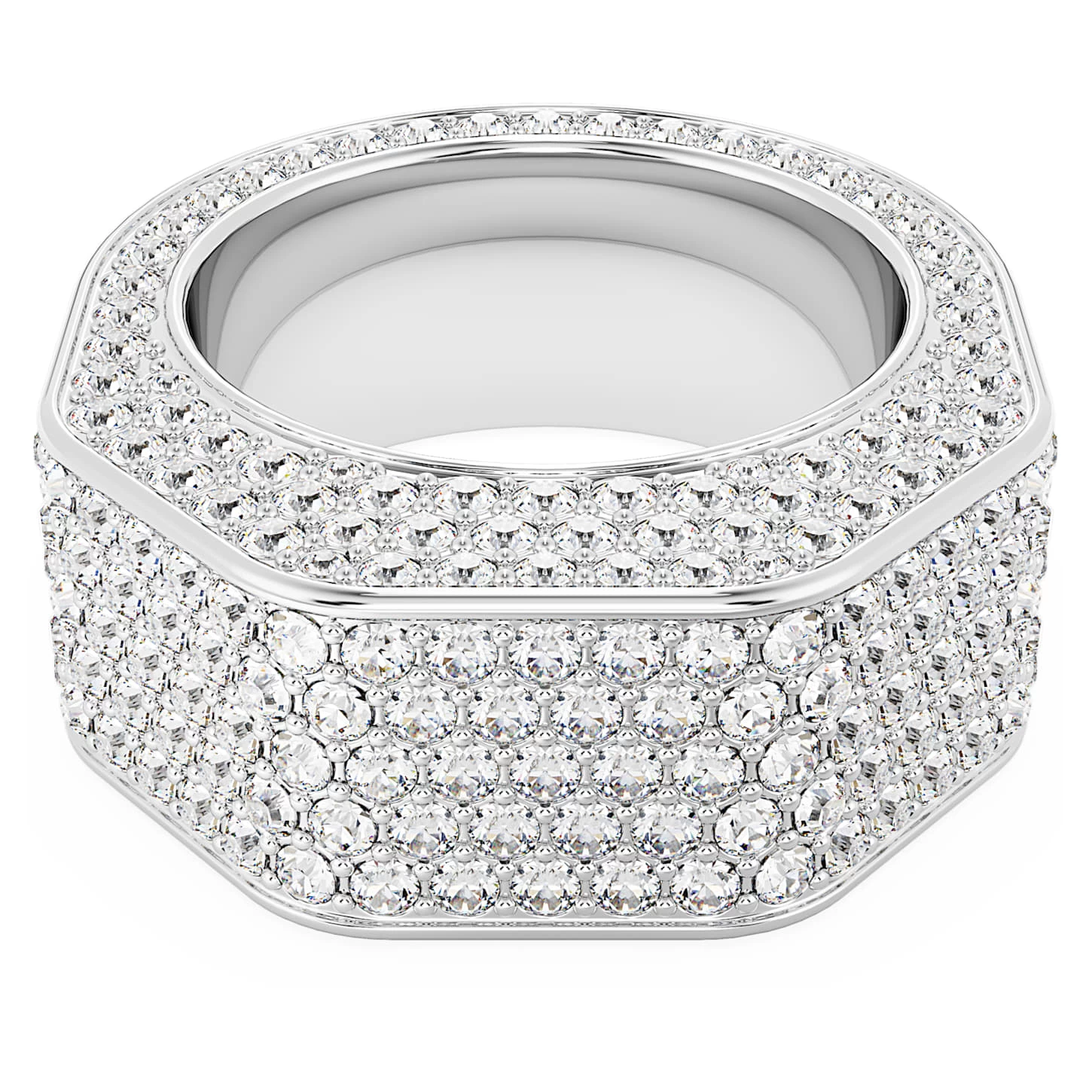 Swarovski Dextera Ring Octagon Shape, Pavé, White, Rhodium Plated - Image 2
