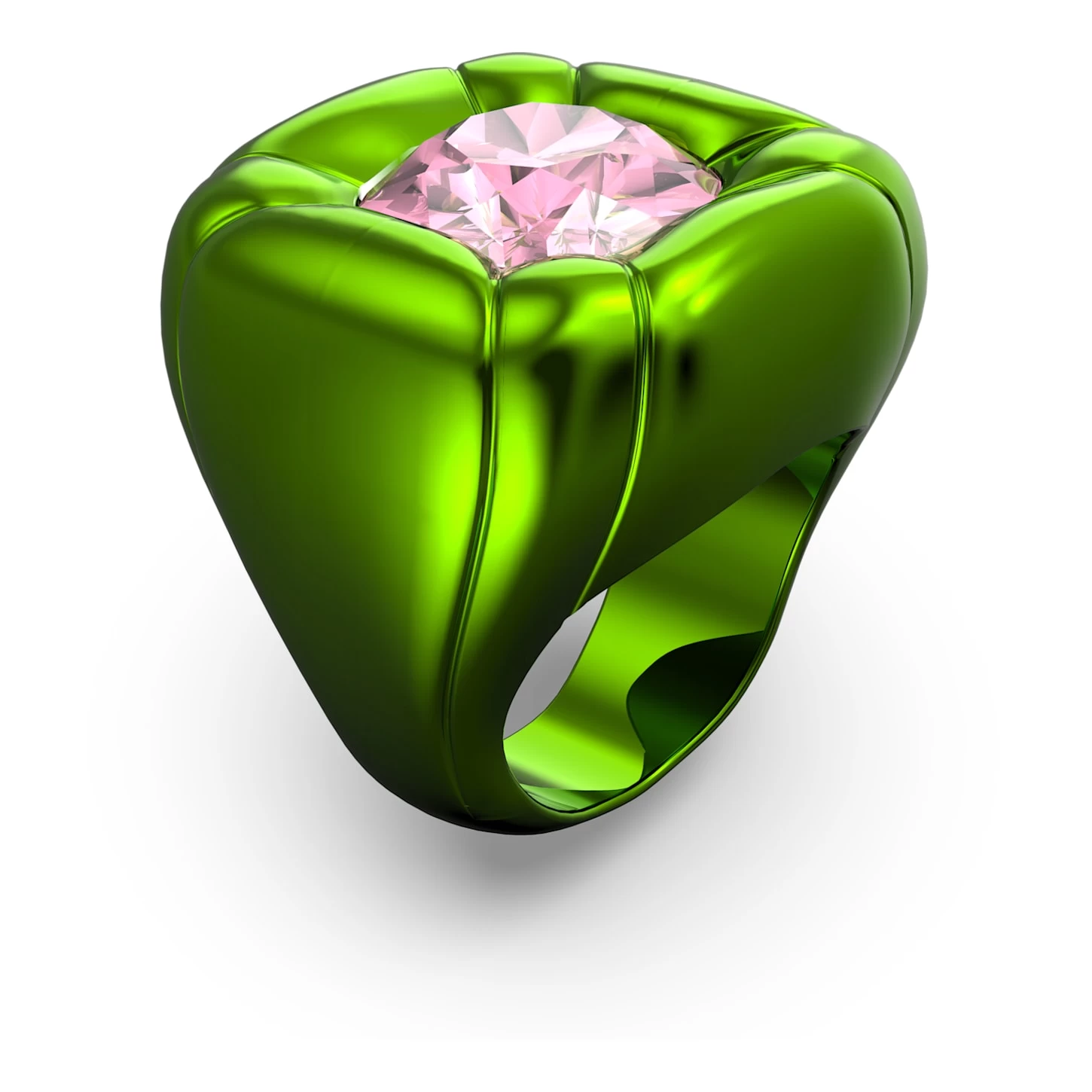Swarovski Dulcis Cocktail Ring Cushion Cut, Green - Image 3