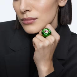 Swarovski Dulcis Cocktail Ring Cushion Cut, Green