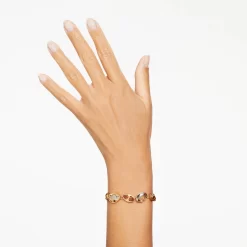 Swarovski Elegance Of Africa Bracelet Mixed Cuts, Brown, Gold-tone Plated