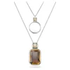 Swarovski Elegance Of Africa Pendant Set (2), Brown, Rhodium Plated
