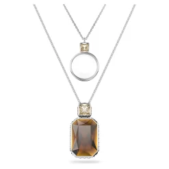 Swarovski Elegance Of Africa Pendant Set (2), Brown, Rhodium Plated