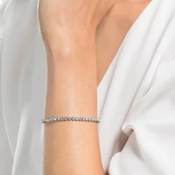 Swarovski Emily Bracelet Round Cut, White, Rhodium Plated