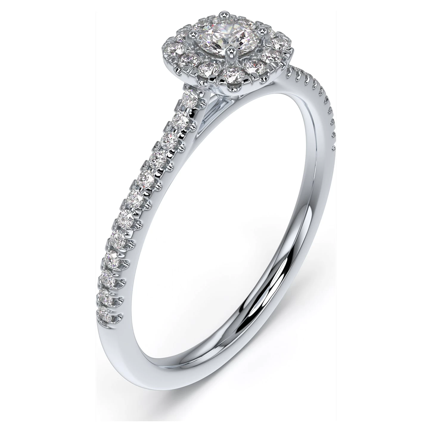 Swarovski Essentials Ring Diamond TCW 0.30 Carat, Center Stone 0.14 Carat, Sterling Silver, Rhodium Plated - Image 3