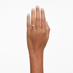 Swarovski Essentials Ring Diamond TCW 0.30 Carat, Center Stone 0.14 Carat, Sterling Silver, Rhodium Plated