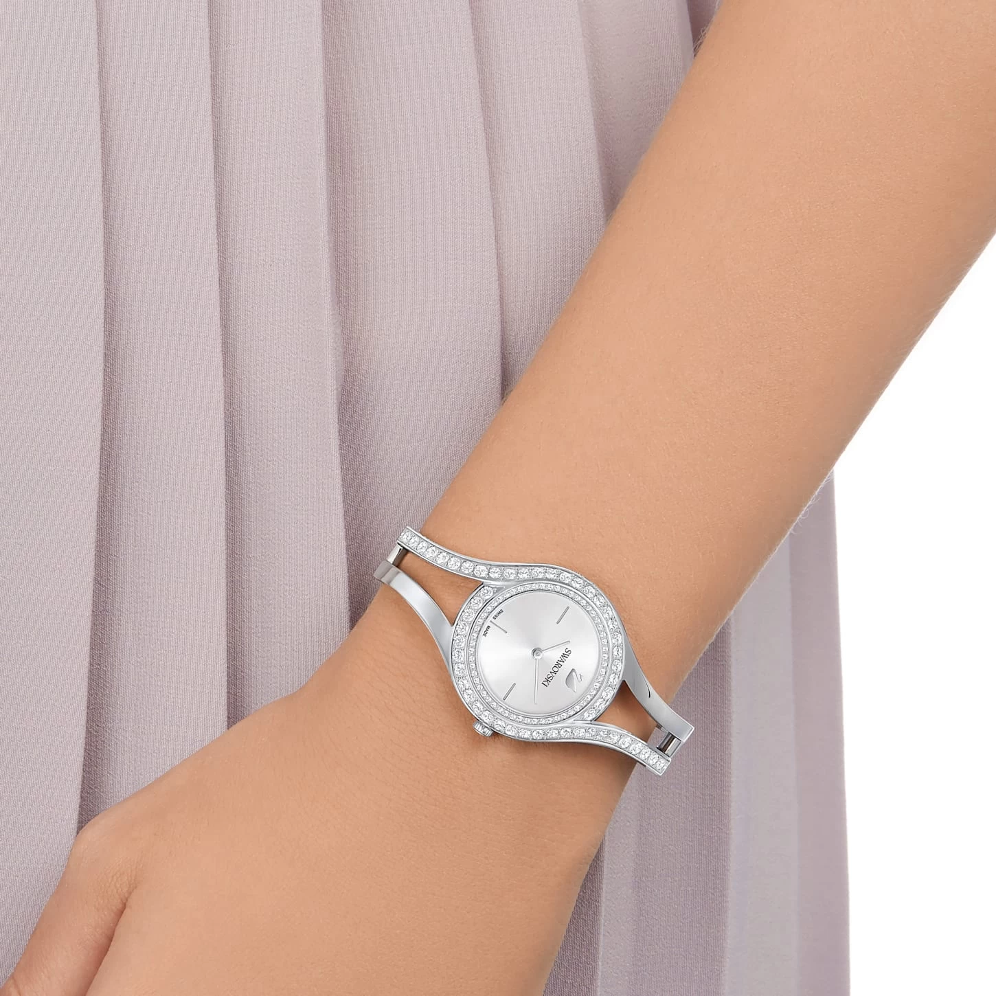 Swarovski Eternal Watch Swiss Made, Metal Bracelet, Silver Tone, Stainless Steel - Image 4