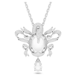 Swarovski Fashion Swan Pendant Swan, White, Rhodium Plated