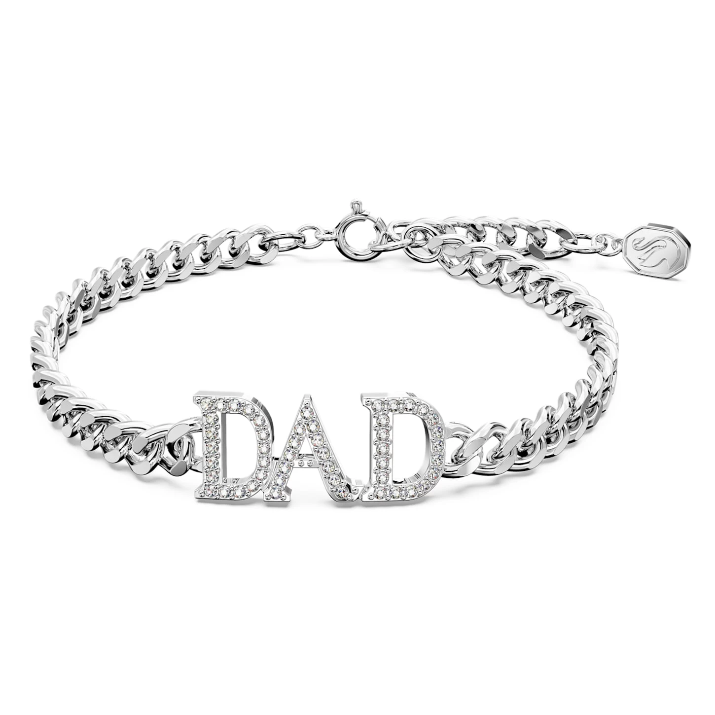 Swarovski Father's Day - Dad Bracelet White, Rhodium Plated - Image 2
