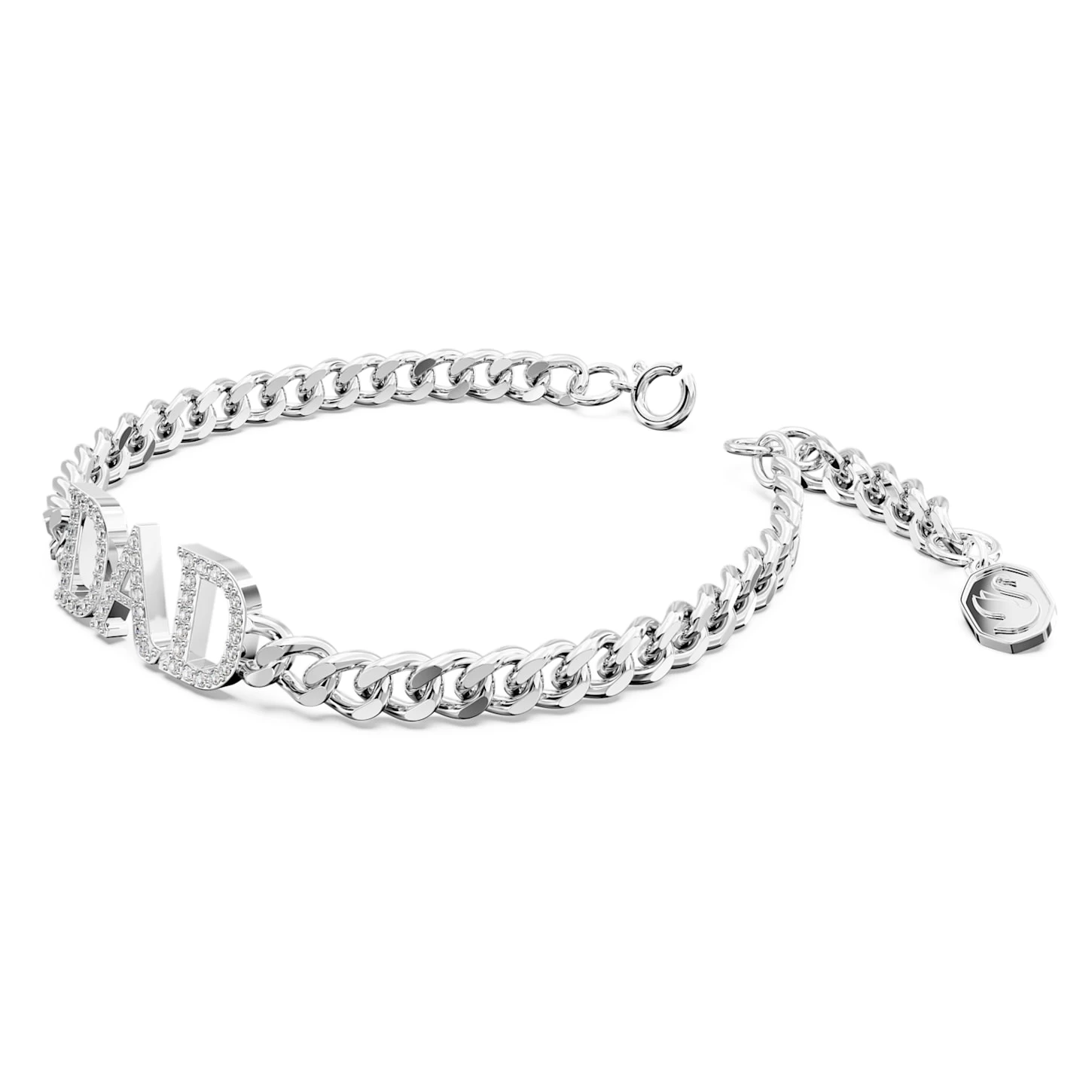 Swarovski Father's Day - Dad Bracelet White, Rhodium Plated - Image 3