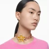 Swarovski Florere Choker Flower, Multicolored, Gold-tone Plated