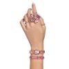 Swarovski Florere Cocktail Ring Pavé, Flower, Pink, Gold-tone Plated
