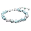 Swarovski Gema Bracelet Mixed Cuts, Blue, Rhodium Plated