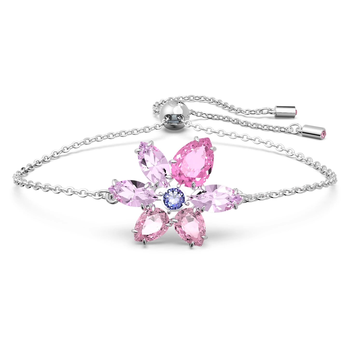 Swarovski Gema Bracelet Mixed Cuts, Flower, Pink, Rhodium Plated - Image 2