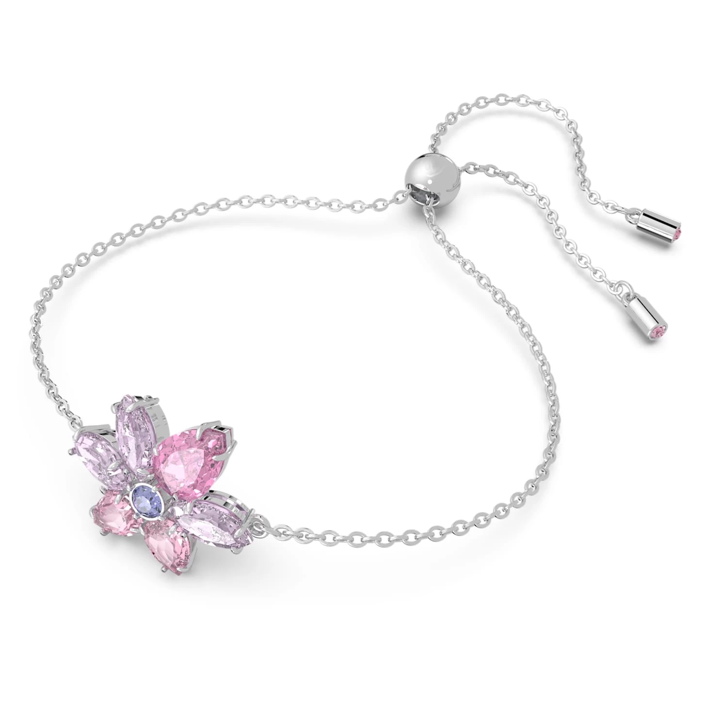 Swarovski Gema Bracelet Mixed Cuts, Flower, Pink, Rhodium Plated - Image 3