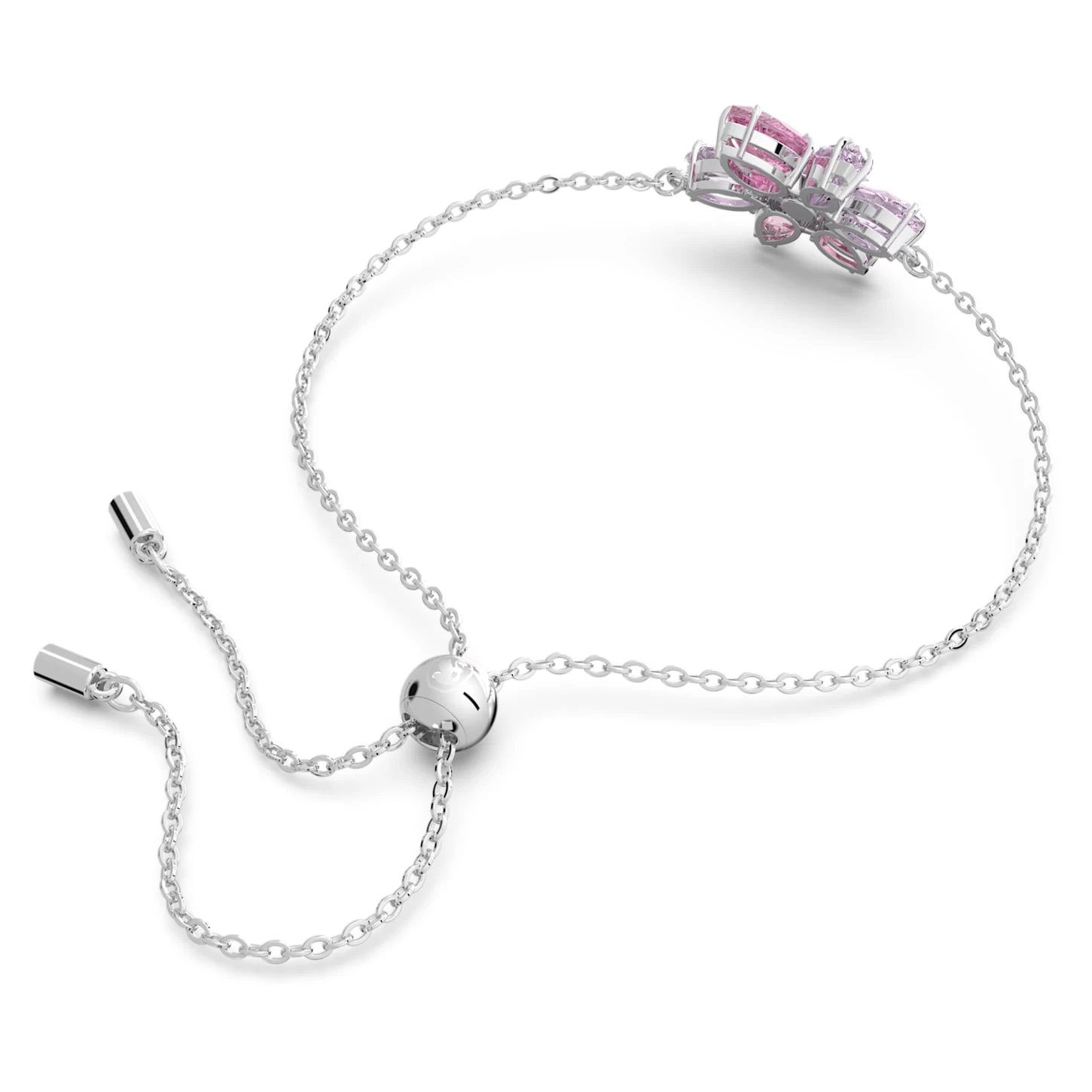 Swarovski Gema Bracelet Mixed Cuts, Flower, Pink, Rhodium Plated - Image 5