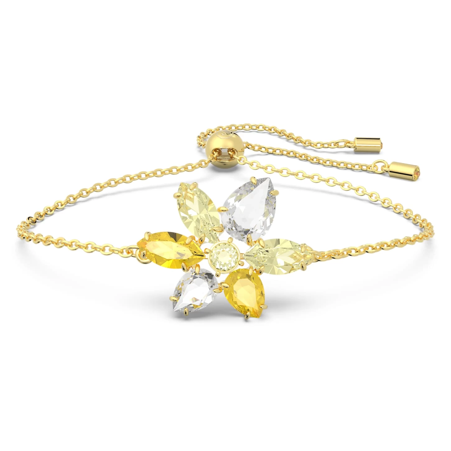 Swarovski Gema Bracelet Mixed Cuts, Flower, Yellow, Gold-tone Plated - Image 2