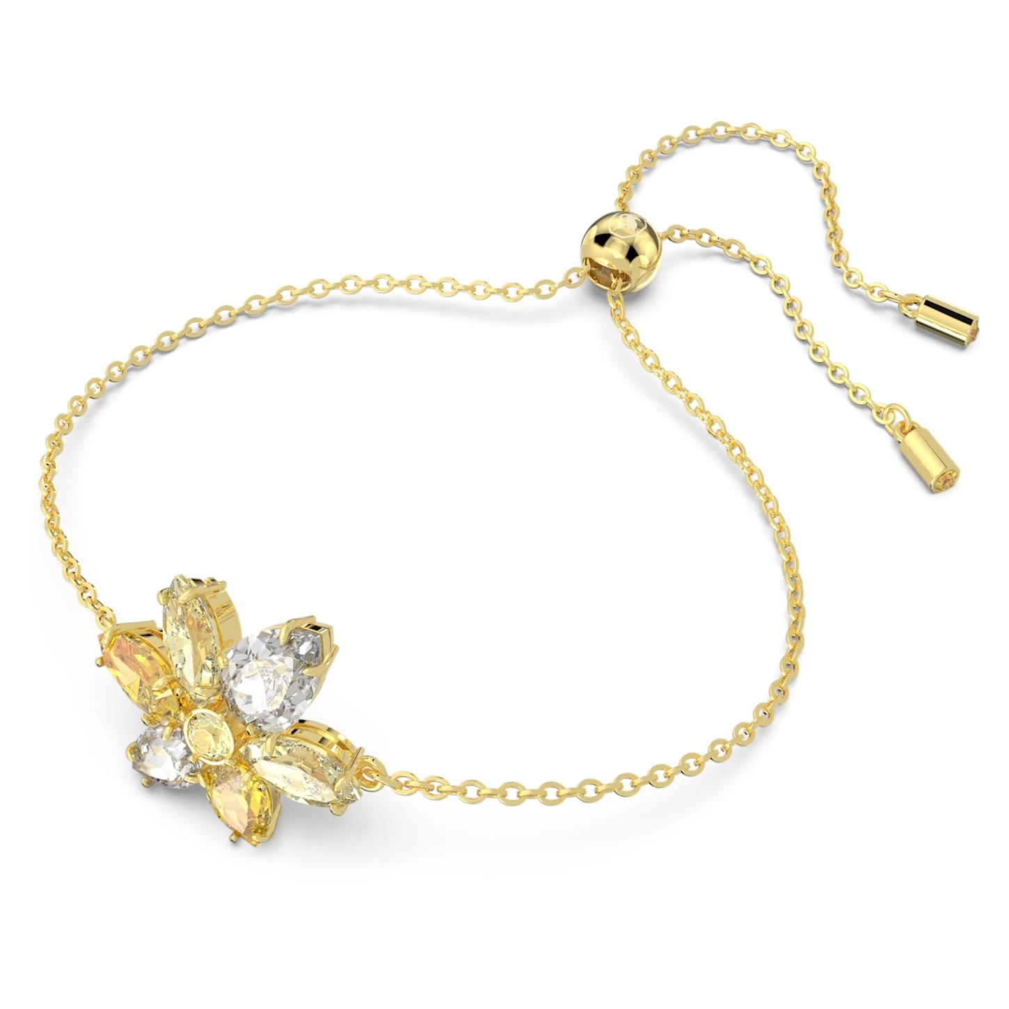 Swarovski Gema Bracelet Mixed Cuts, Flower, Yellow, Gold-tone Plated - Image 3