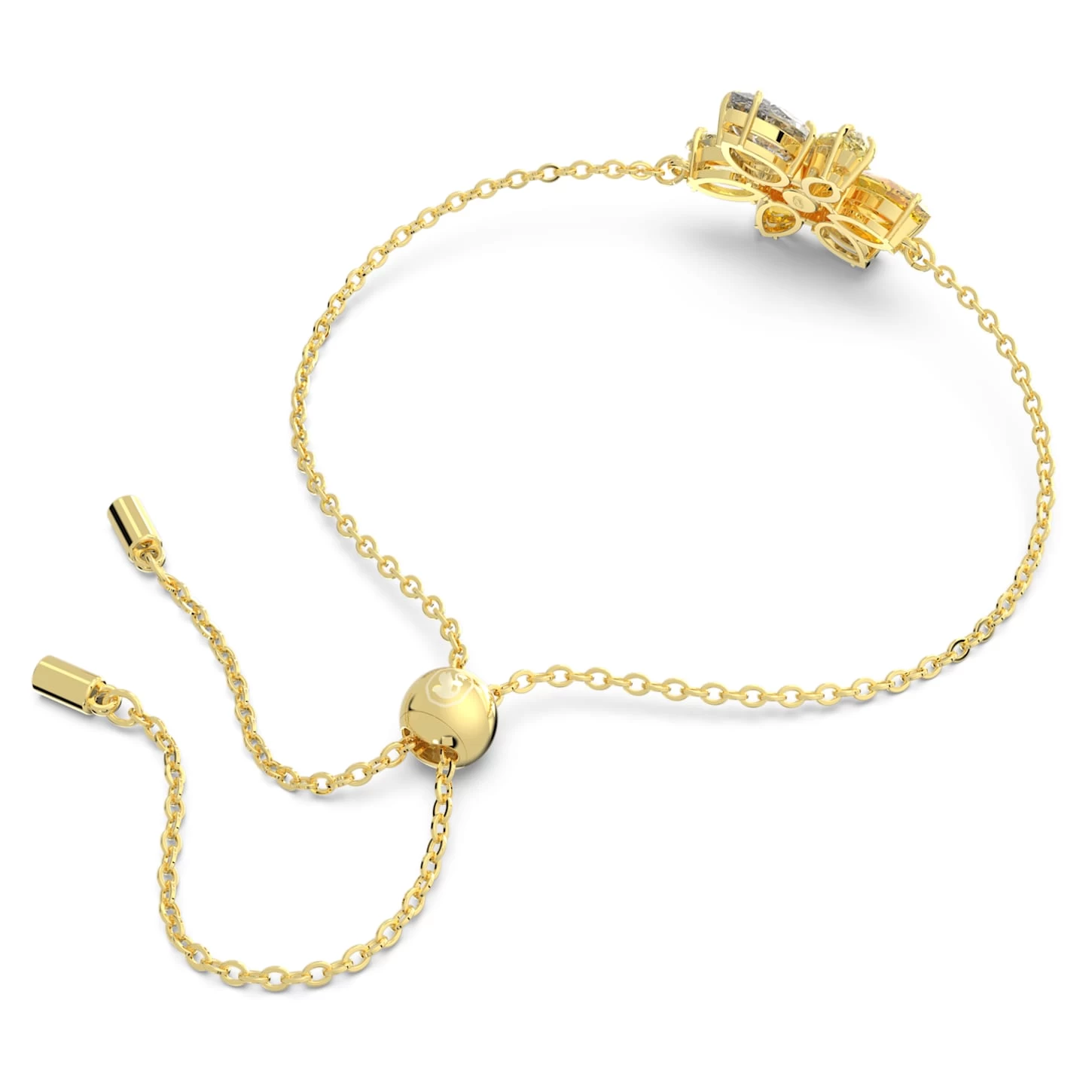 Swarovski Gema Bracelet Mixed Cuts, Flower, Yellow, Gold-tone Plated - Image 5