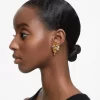 Swarovski Gema Drop Earrings Mixed Cuts, Flower, Yellow, Gold-tone Plated
