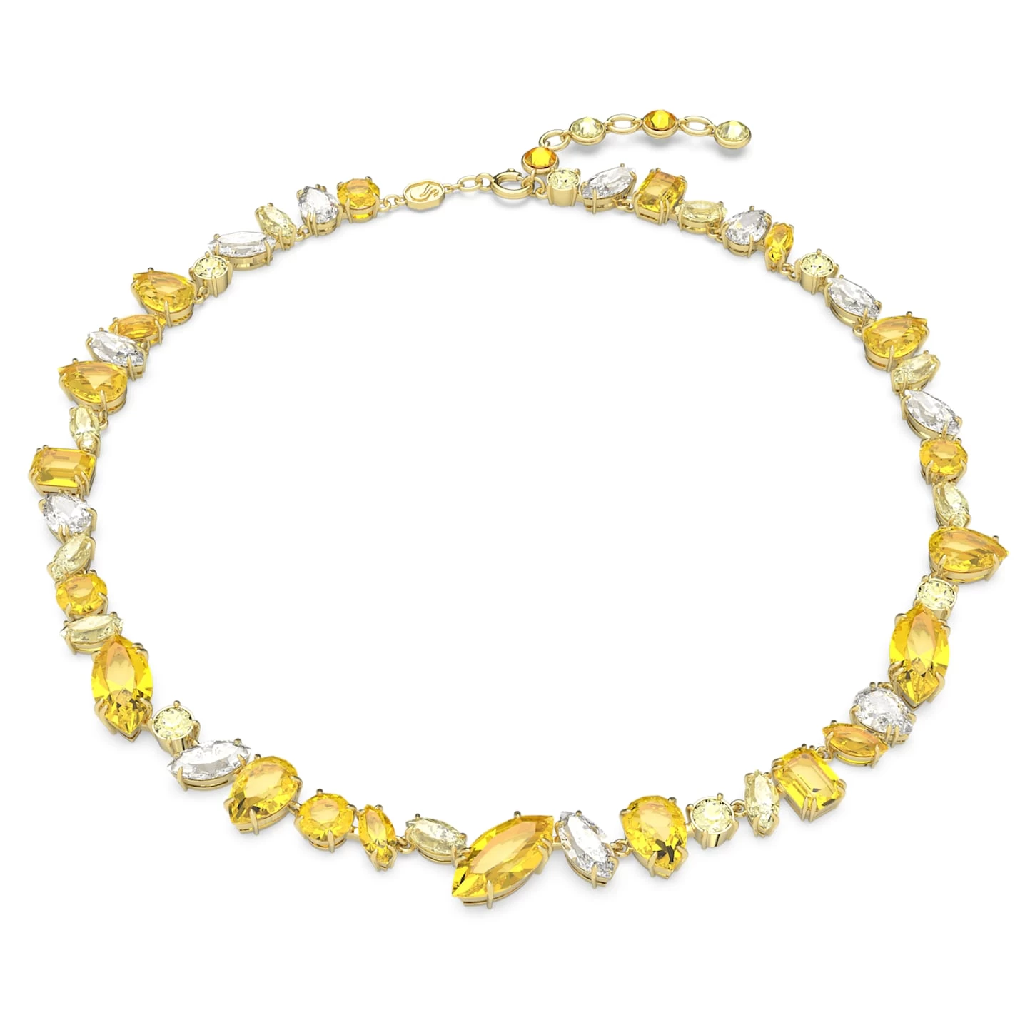 Swarovski Gema Necklace Mixed Cuts, Yellow, Gold-tone Plated - Image 2