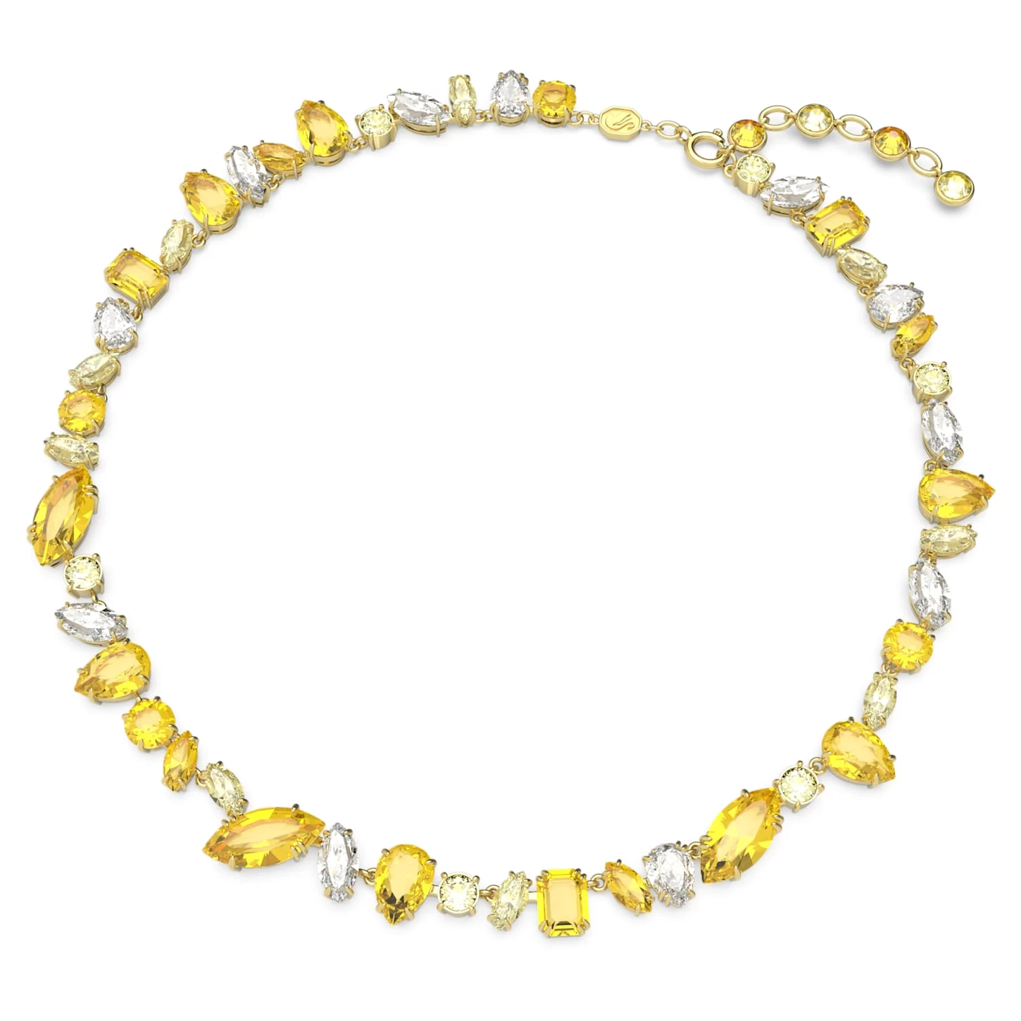 Swarovski Gema Necklace Mixed Cuts, Yellow, Gold-tone Plated - Image 3