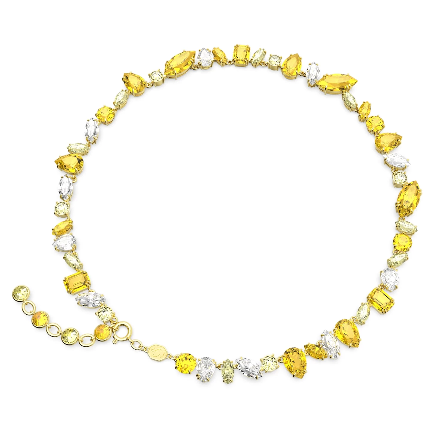 Swarovski Gema Necklace Mixed Cuts, Yellow, Gold-tone Plated - Image 5