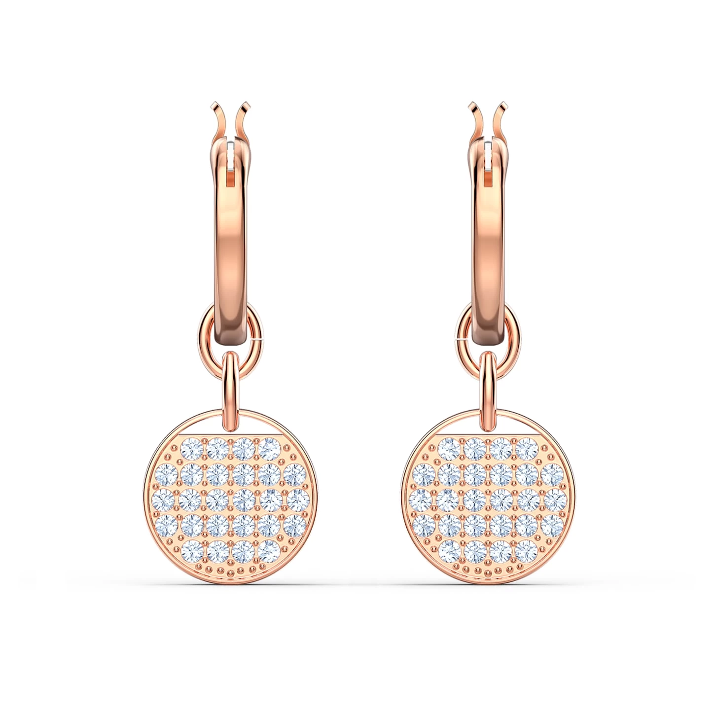 Swarovski Ginger Drop Earrings White, Rose Gold-tone Plated - Image 2