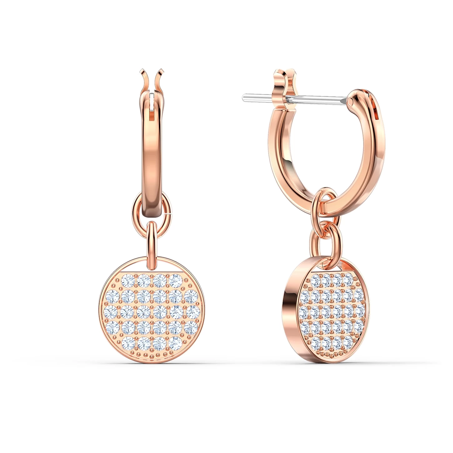 Swarovski Ginger Drop Earrings White, Rose Gold-tone Plated - Image 3