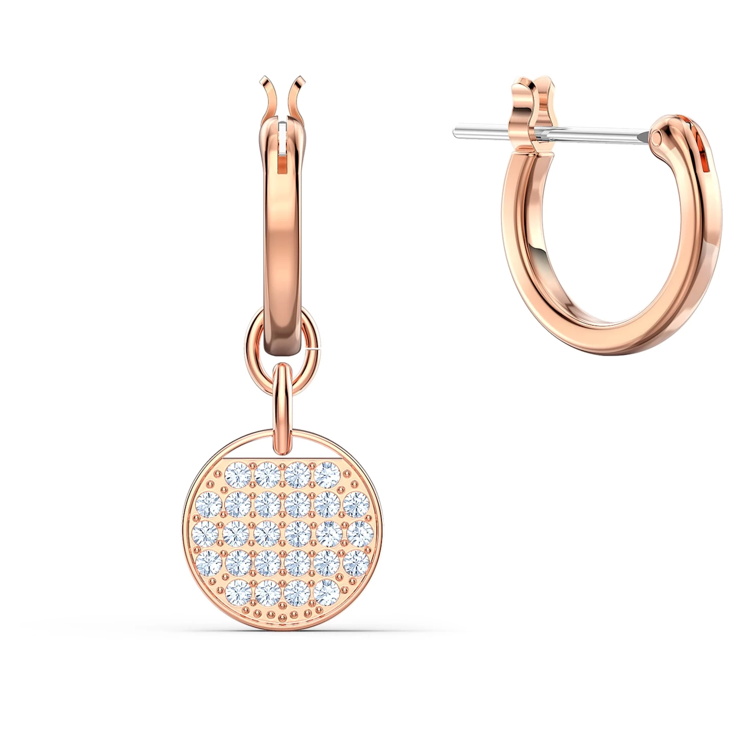 Swarovski Ginger Drop Earrings White, Rose Gold-tone Plated - Image 4