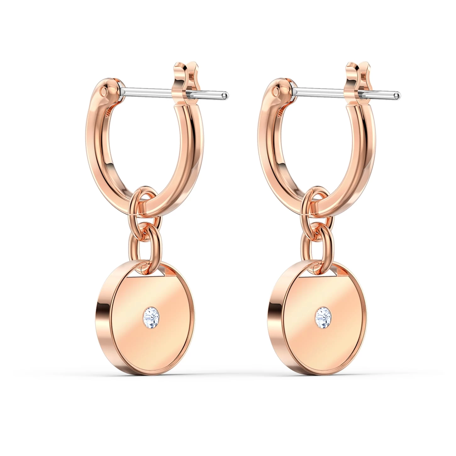 Swarovski Ginger Drop Earrings White, Rose Gold-tone Plated - Image 6