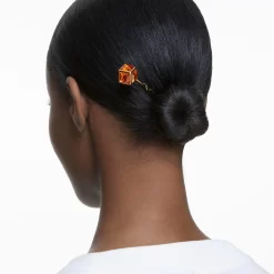 Swarovski Hair Pin Pink, Gold-tone Plated