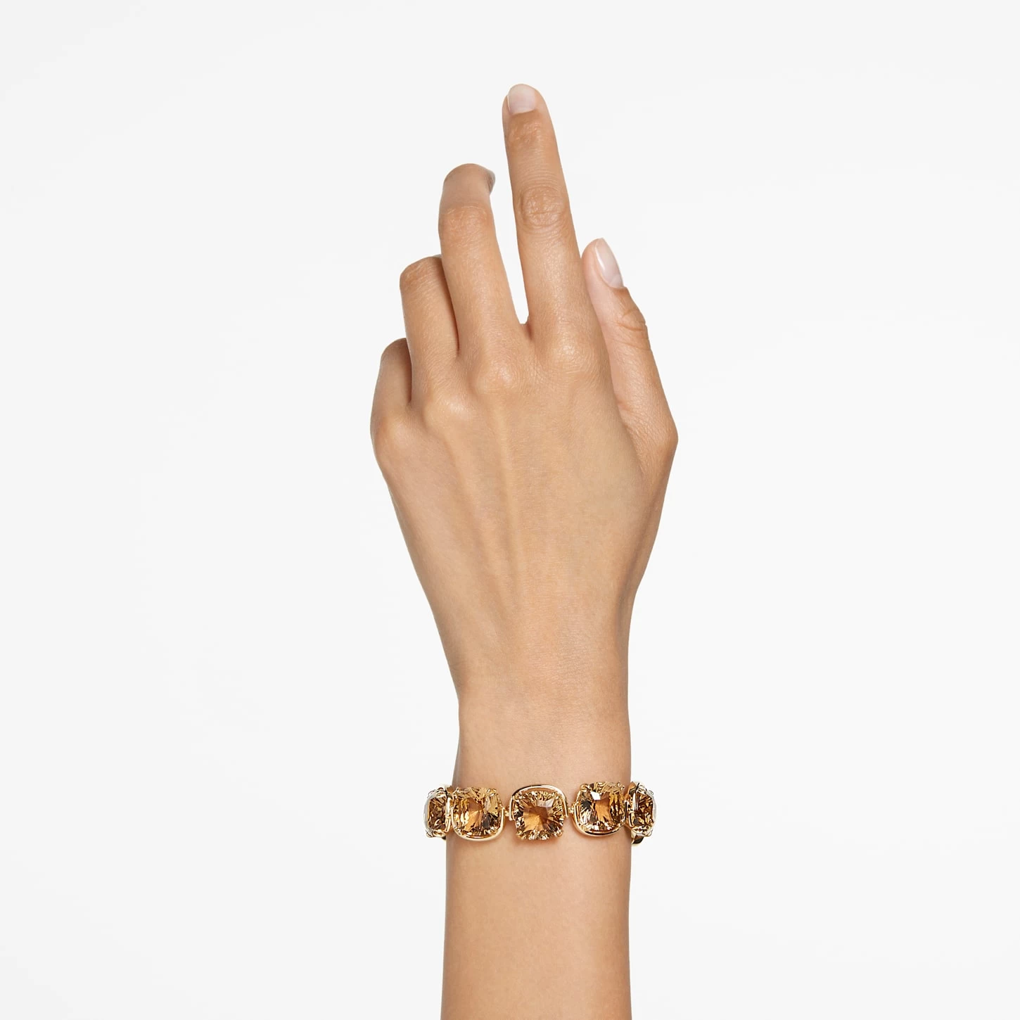 Swarovski Harmonia Bracelet Cushion Cut, Gold Tone, Gold-tone Plated