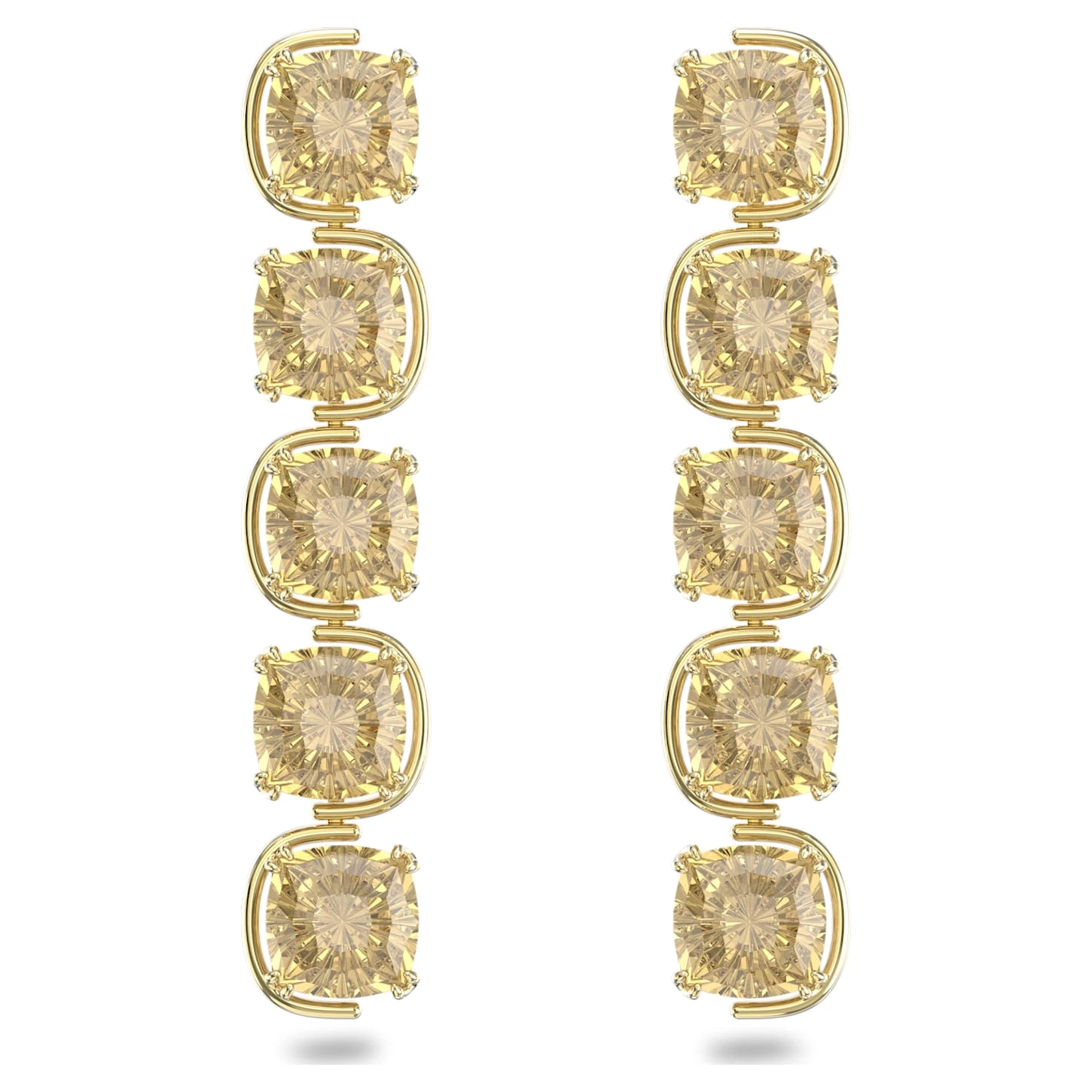 Swarovski Harmonia Drop Earrings Cushion Cut Floating Crystals, Gold Tone, Gold-tone Plated - Image 2
