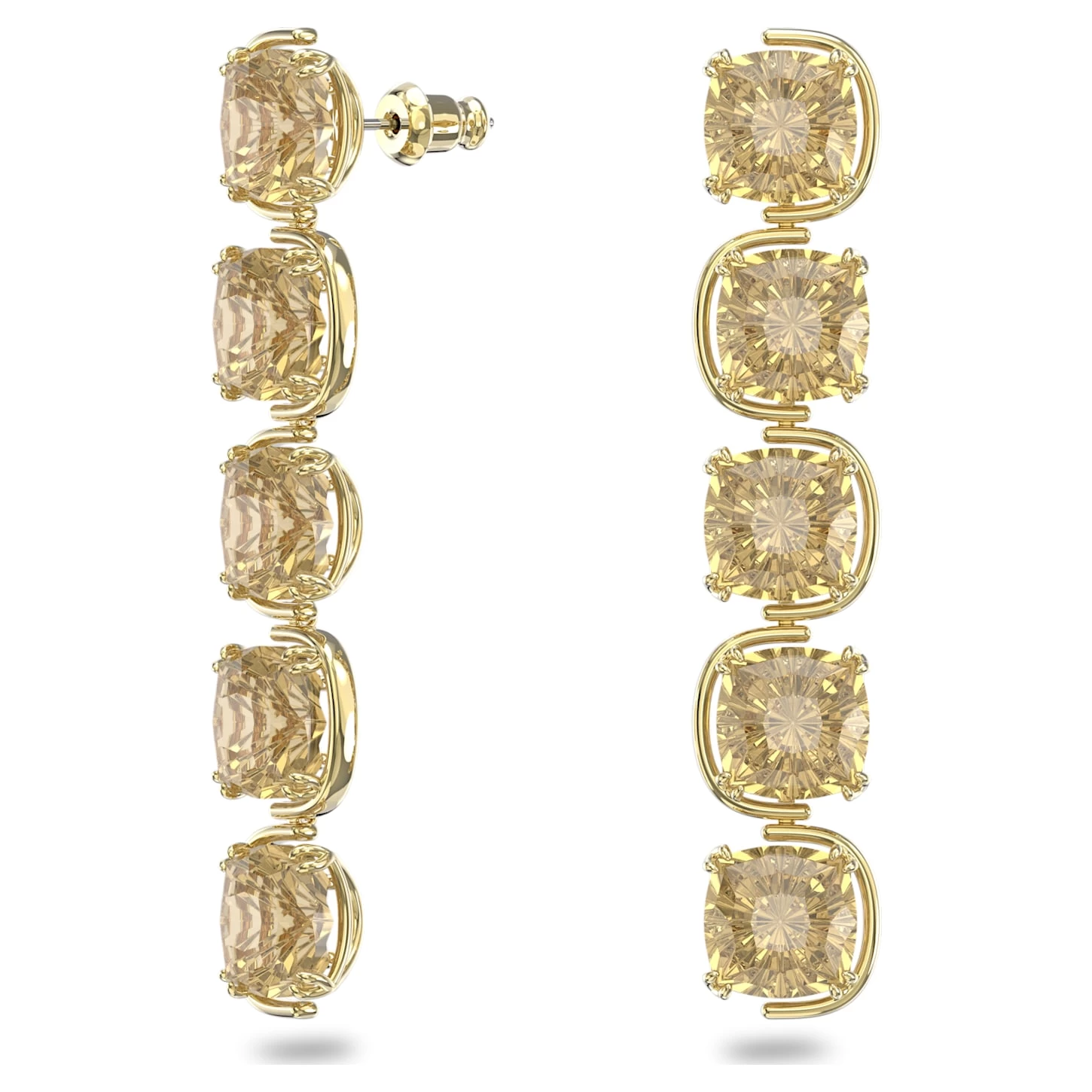 Swarovski Harmonia Drop Earrings Cushion Cut Floating Crystals, Gold Tone, Gold-tone Plated - Image 3