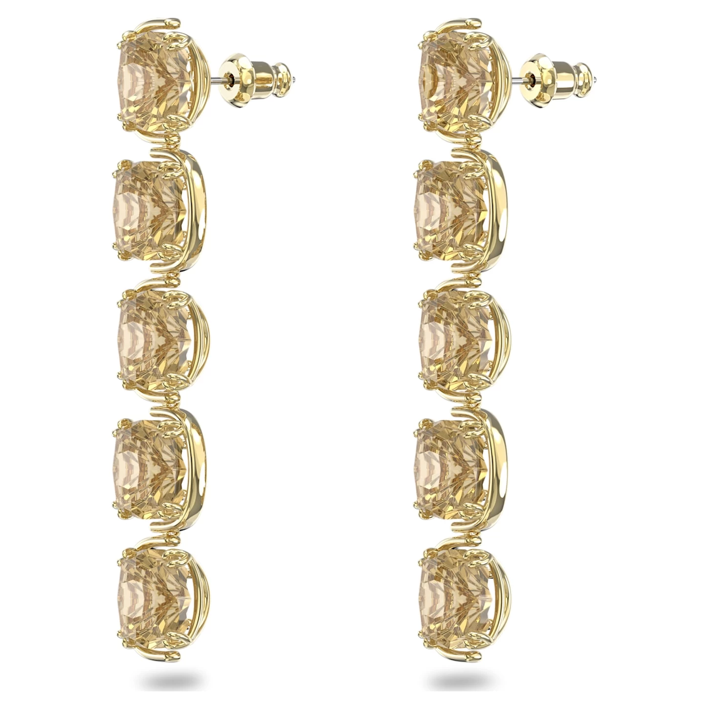 Swarovski Harmonia Drop Earrings Cushion Cut Floating Crystals, Gold Tone, Gold-tone Plated - Image 4